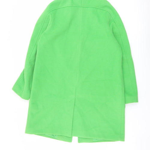 Marks and Spencer Womens Green Overcoat Coat Size 14 Button