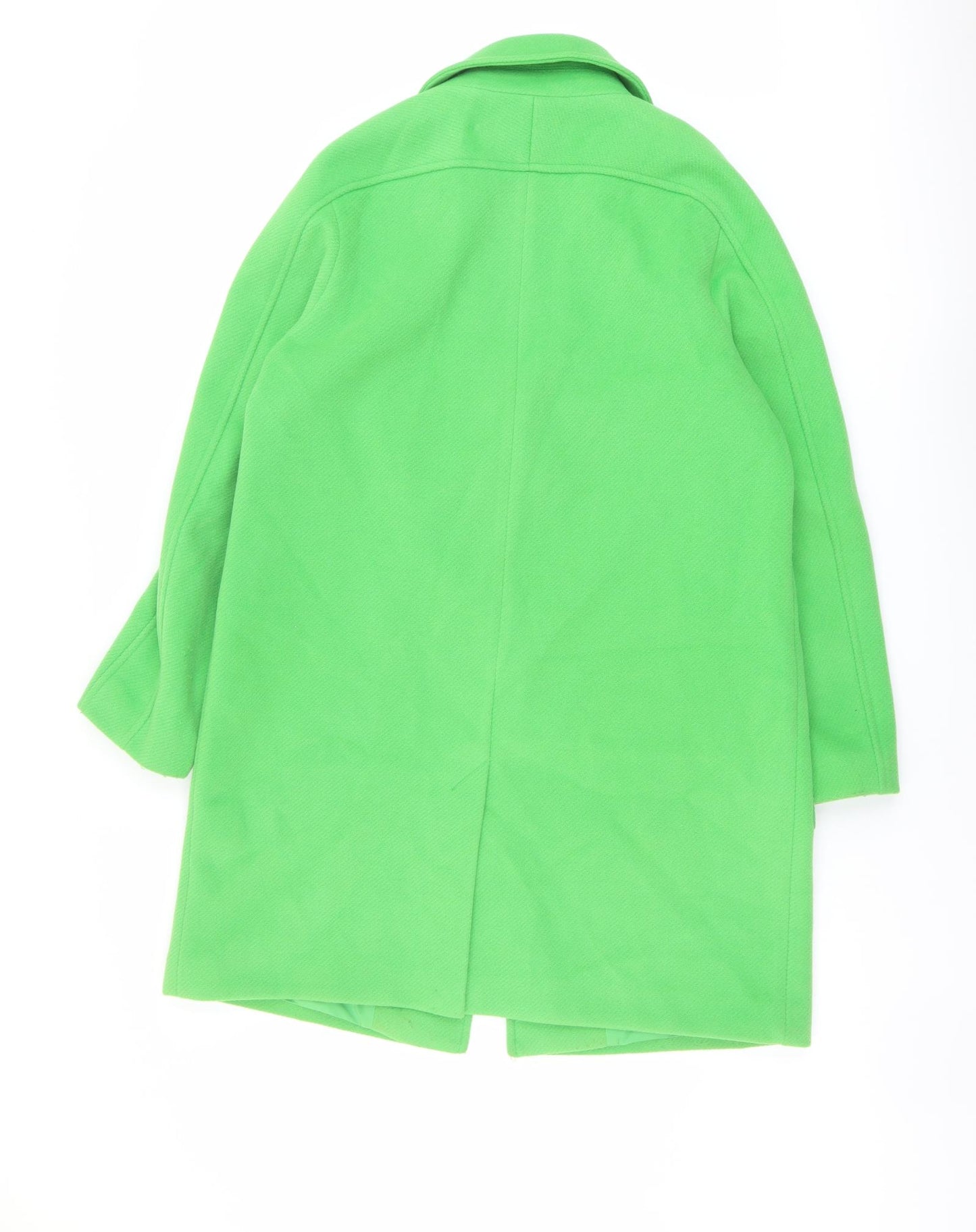 Marks and Spencer Womens Green Overcoat Coat Size 14 Button