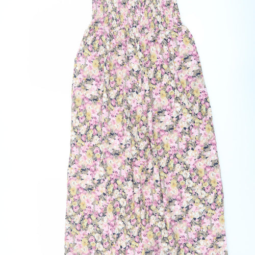 Love Look Womens Pink Floral Polyester Jumpsuit One-Piece Size S Pullover