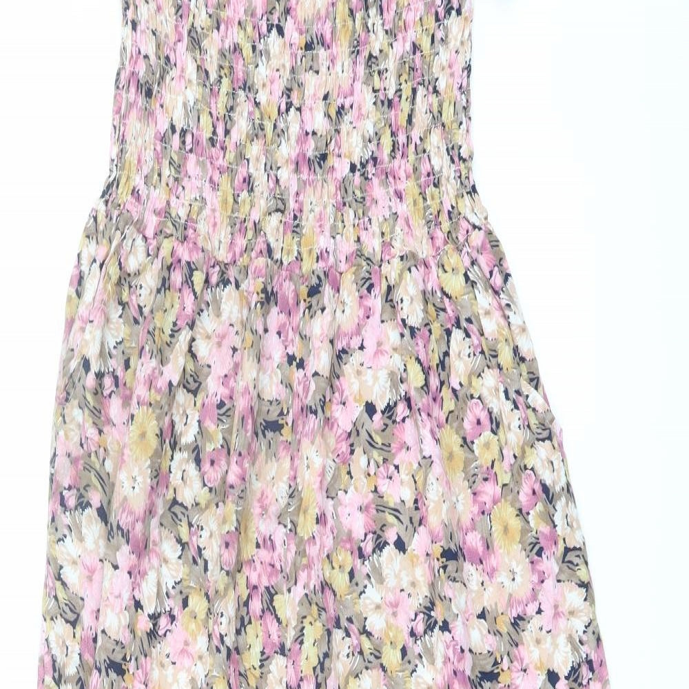 Love Look Womens Pink Floral Polyester Jumpsuit One-Piece Size S Pullover