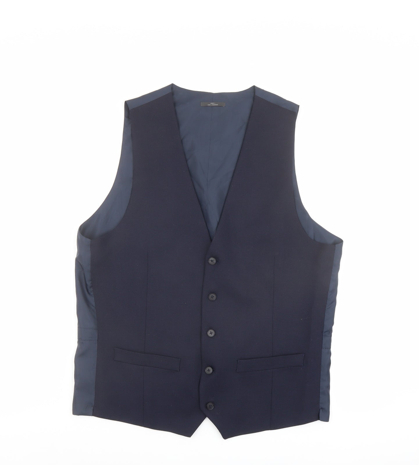 Marks and Spencer Mens Blue Wool Jacket Suit Waistcoat Size 42 Regular