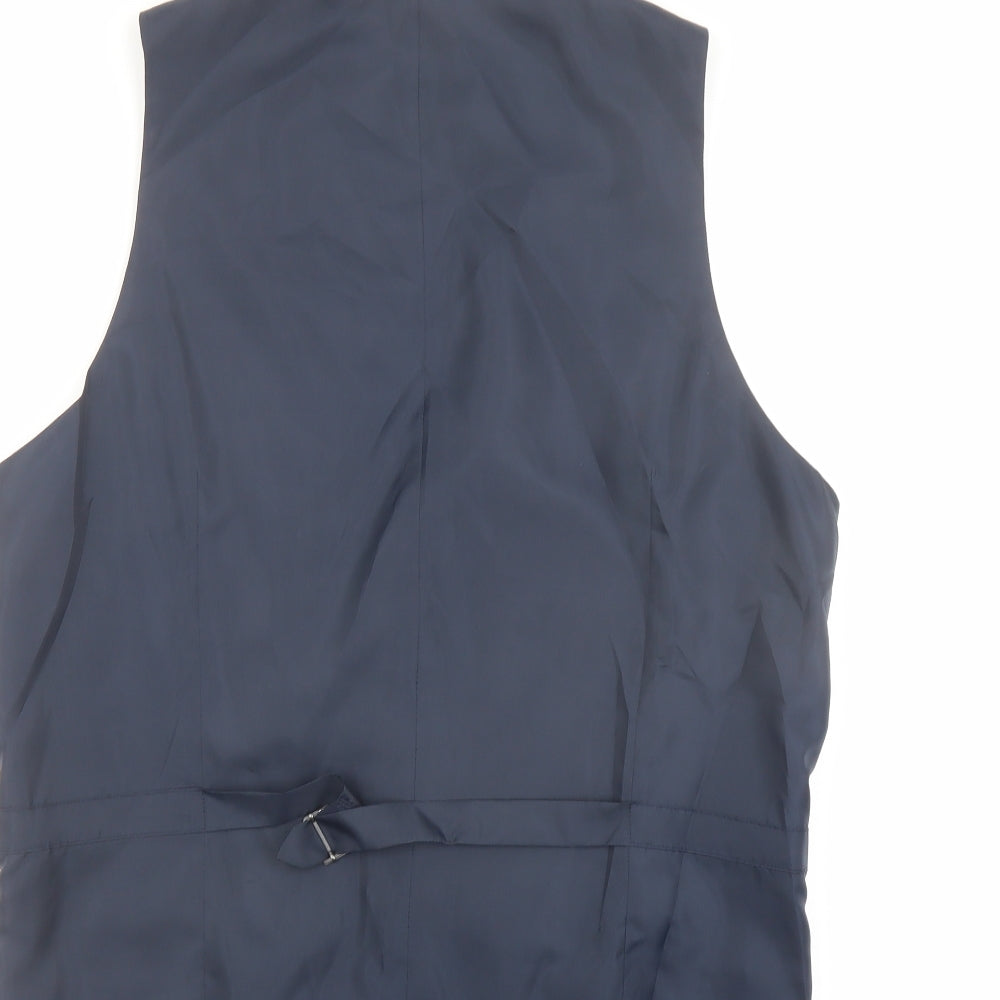 Marks and Spencer Mens Blue Wool Jacket Suit Waistcoat Size 42 Regular