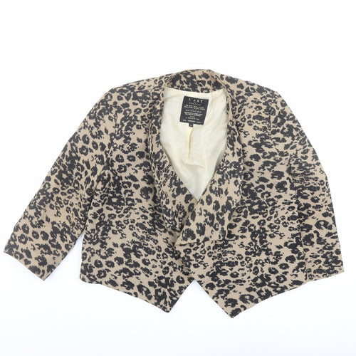 River Island Womens Brown Animal Print Jacket Coatigan Size 8