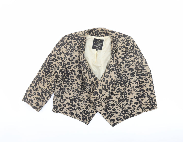 River Island Womens Brown Animal Print Jacket Coatigan Size 8
