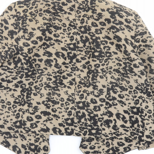River Island Womens Brown Animal Print Jacket Coatigan Size 8