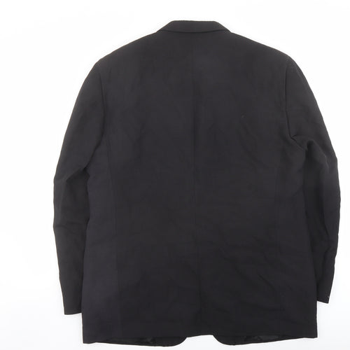 Jaeger Mens Black Silk Jacket Suit Jacket Size 56 Regular