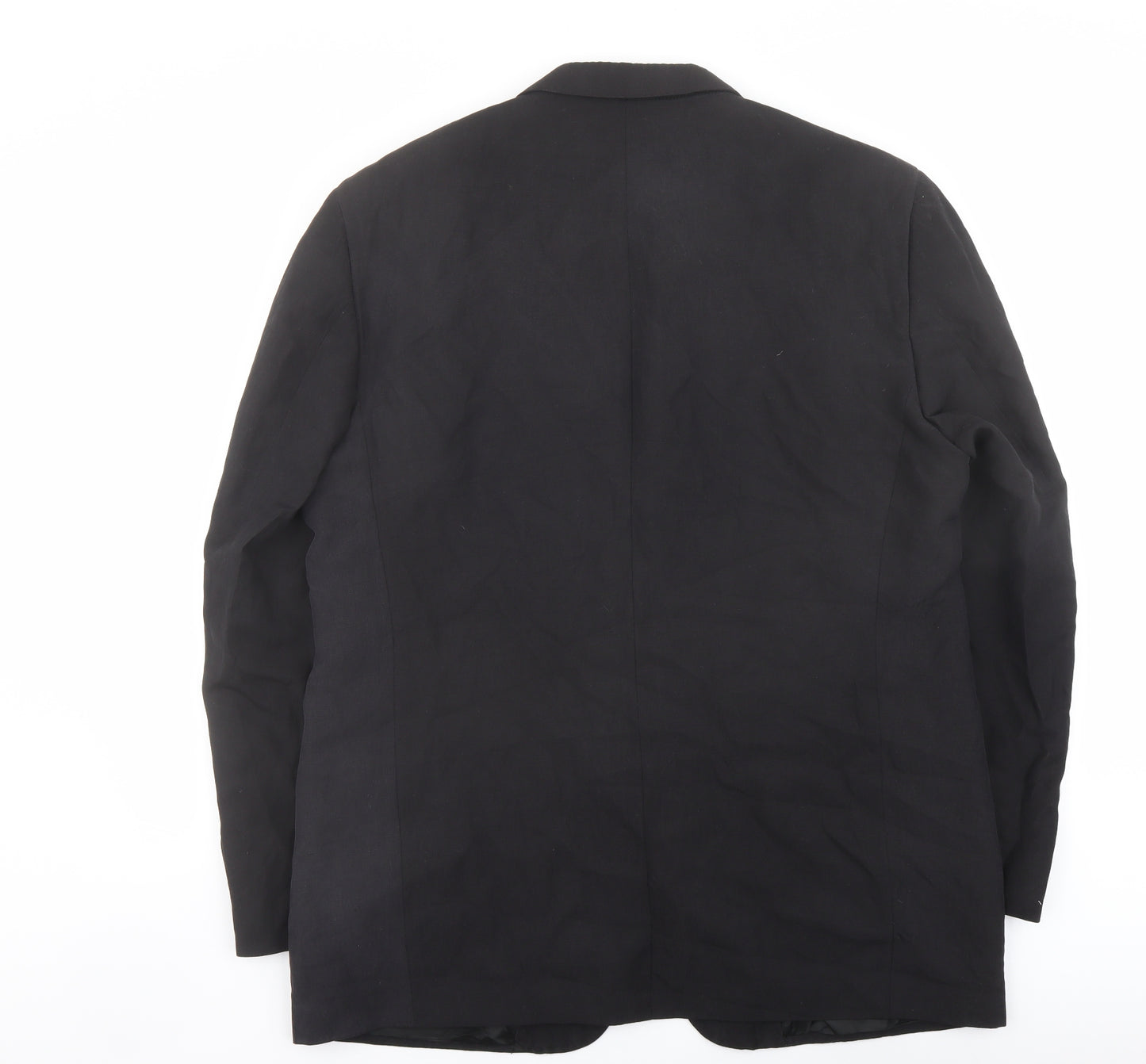 Jaeger Mens Black Silk Jacket Suit Jacket Size 56 Regular
