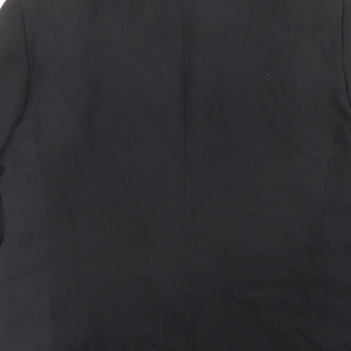 Jaeger Mens Black Silk Jacket Suit Jacket Size 56 Regular