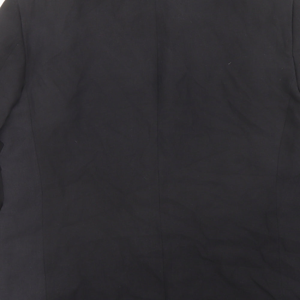 Jaeger Mens Black Silk Jacket Suit Jacket Size 56 Regular