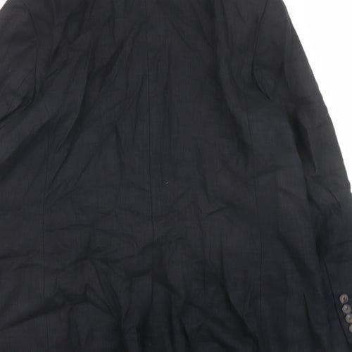 Marks and Spencer Womens Black Herringbone Polyester Jacket Blazer Size 8