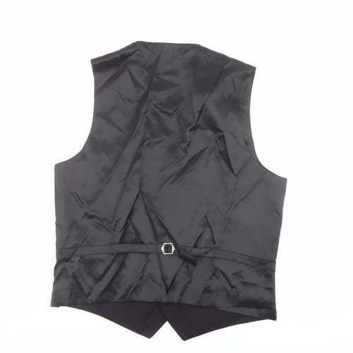Marks and Spencer Mens Black Wool Jacket Suit Waistcoat Size 42 Regular