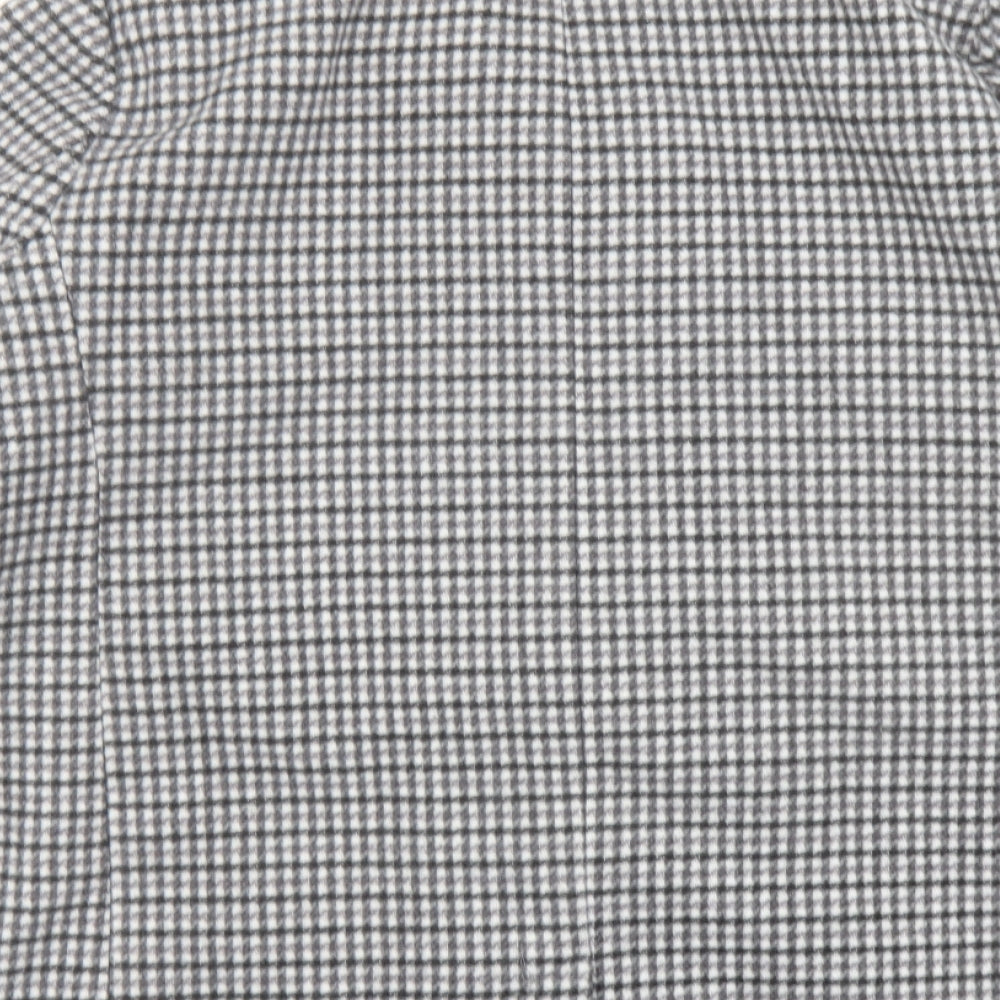 Marks and Spencer Womens Grey Plaid Jacket Blazer Size 20 Button