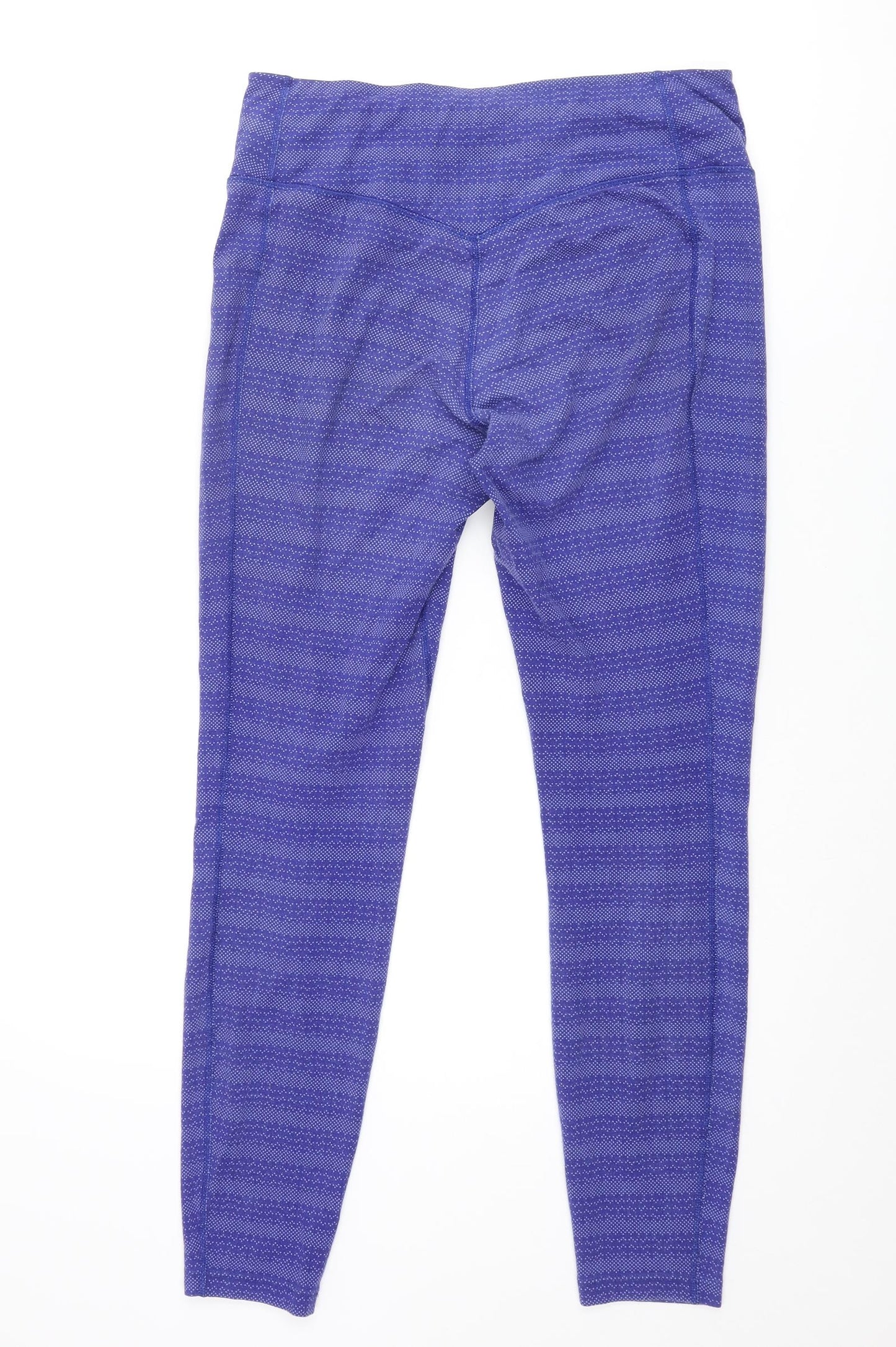 Nike Womens Blue Geometric Polyester Compression Leggings Size M L28 in Regular Pullover