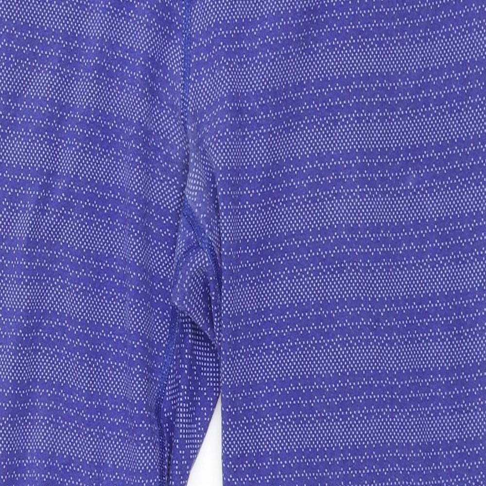 Nike Womens Blue Geometric Polyester Compression Leggings Size M L28 in Regular Pullover