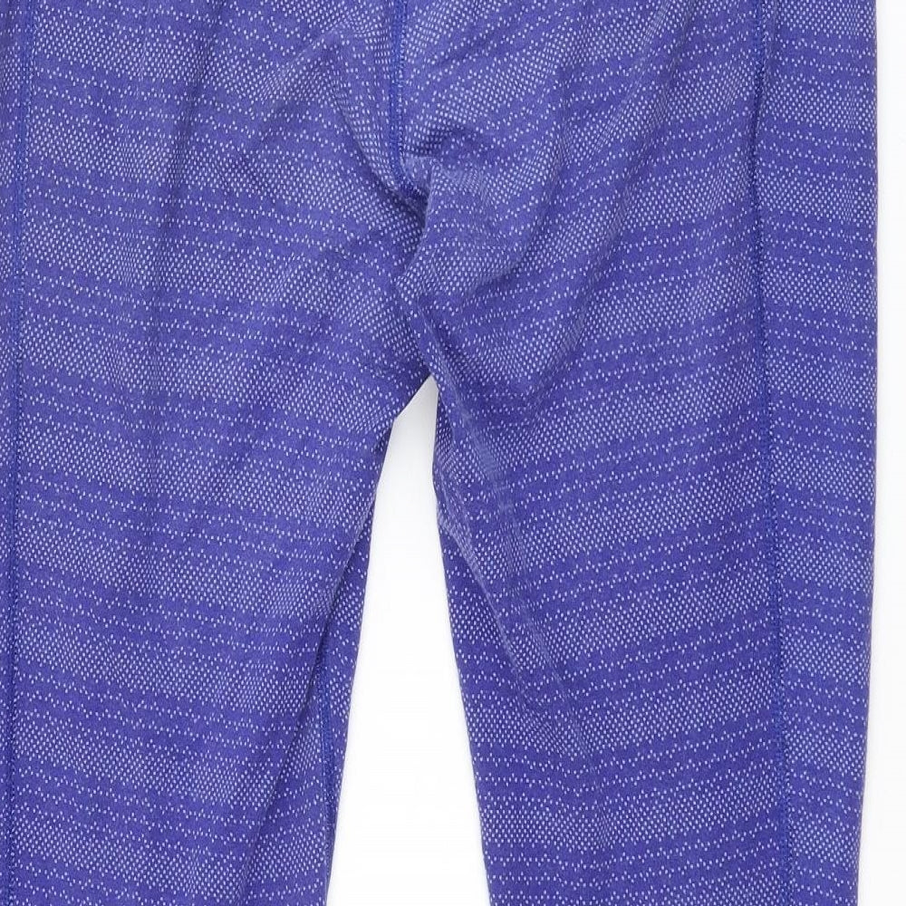 Nike Womens Blue Geometric Polyester Compression Leggings Size M L28 in Regular Pullover
