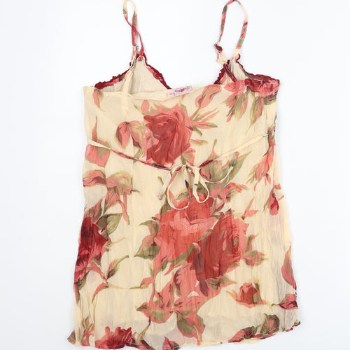 Joe Browns Womens Beige Floral Polyester Camisole Blouse Size 10 Scoop Neck