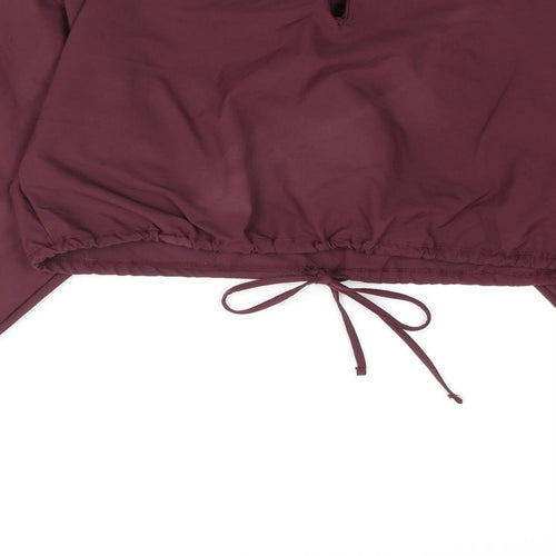 Zara Womens Purple Polyamide Cropped Blouse Size L Round Neck