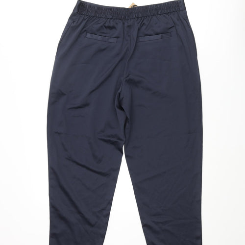 Hush Womens Blue Polyester Cropped Trousers Size 12 L25 in Regular