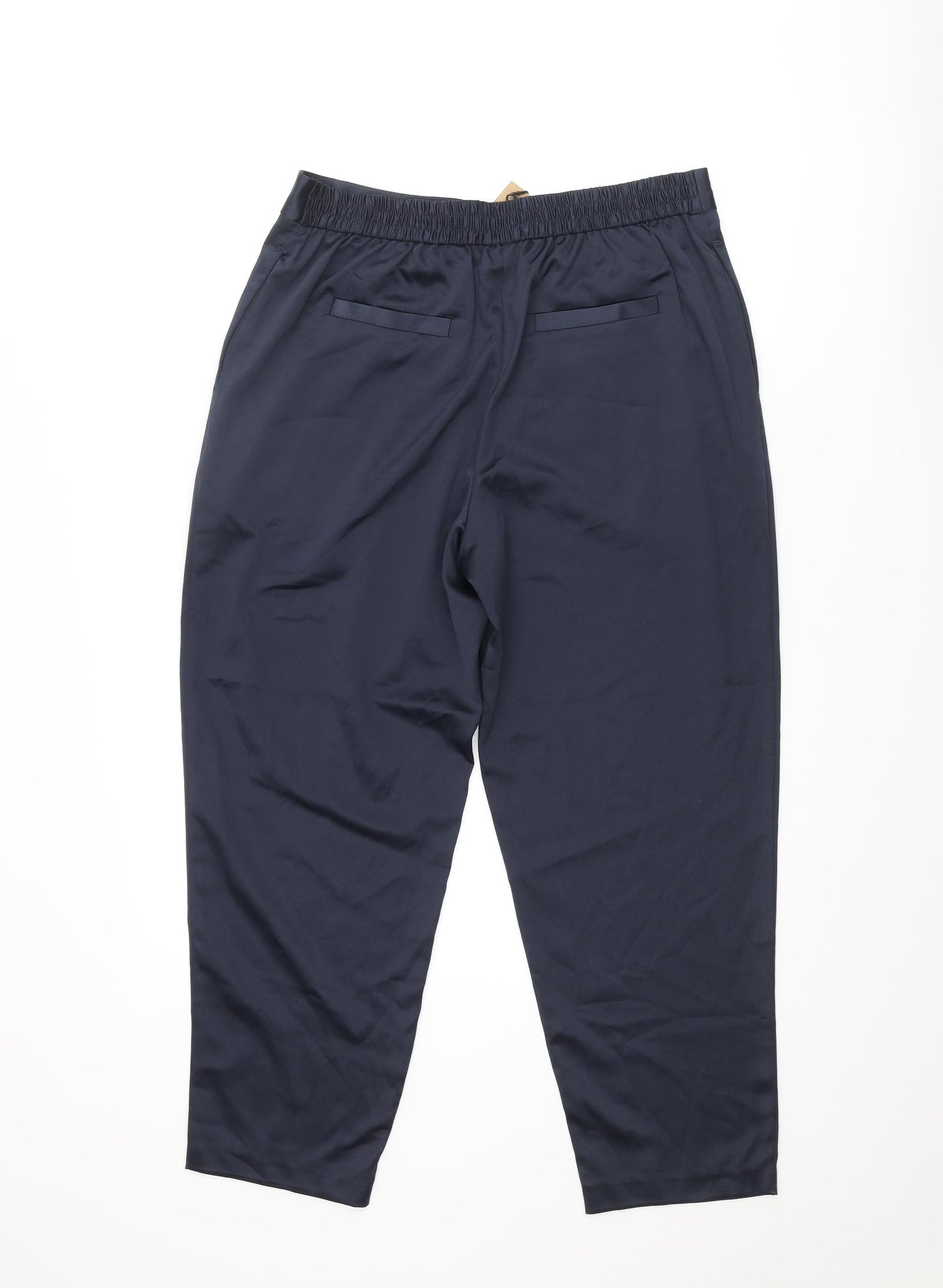 Hush Womens Blue Polyester Cropped Trousers Size 12 L25 in Regular