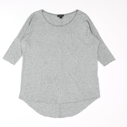 Topshop Womens Grey Round Neck Viscose Pullover Jumper Size 8