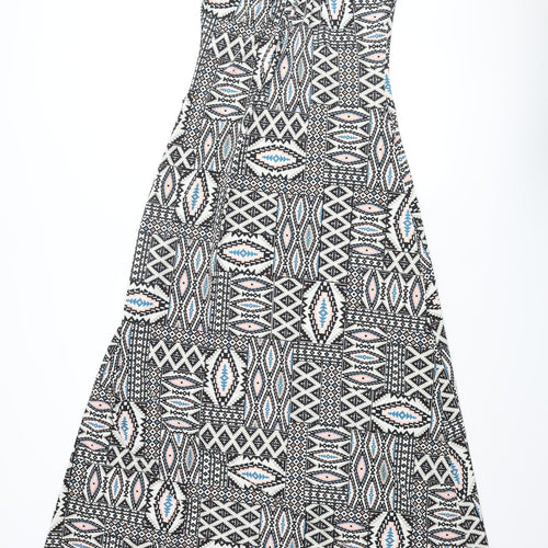 Dorothy Perkins Womens Multicoloured Geometric Polyester Maxi Size 12 Scoop Neck Pullover