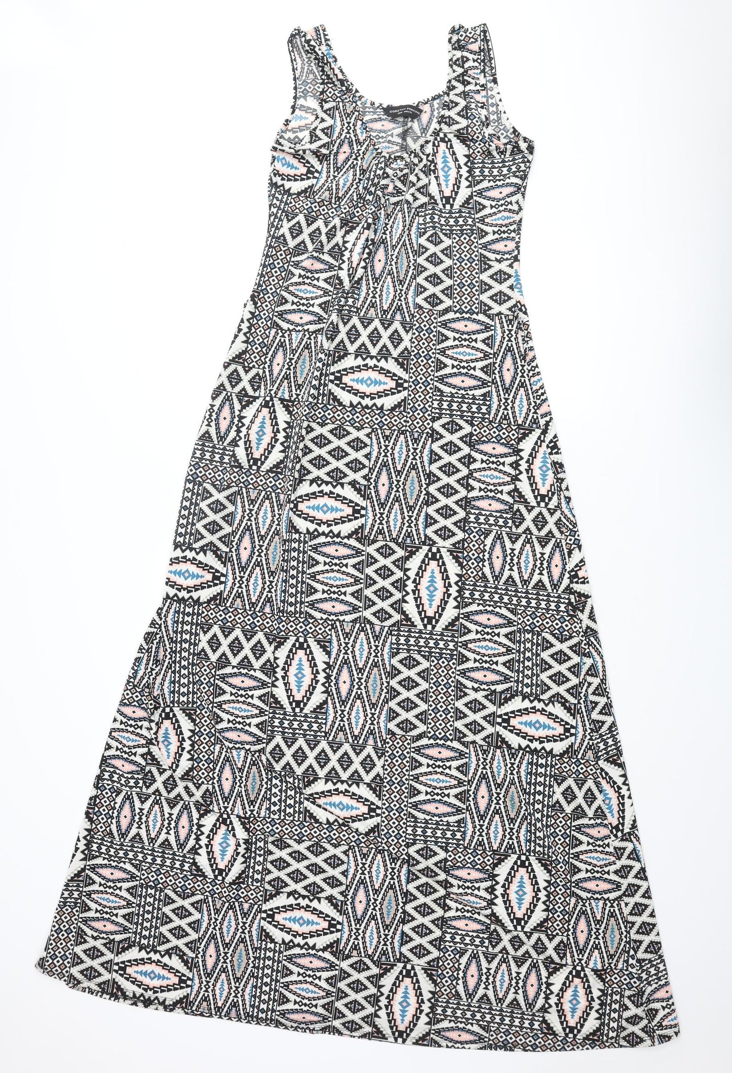 Dorothy Perkins Womens Multicoloured Geometric Polyester Maxi Size 12 Scoop Neck Pullover