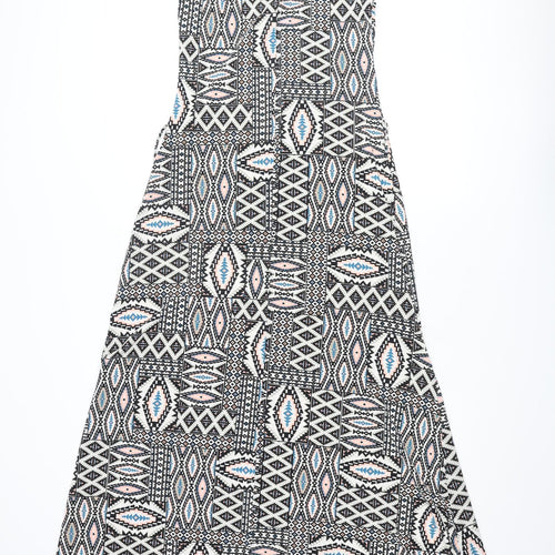 Dorothy Perkins Womens Multicoloured Geometric Polyester Maxi Size 12 Scoop Neck Pullover