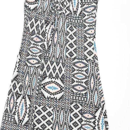 Dorothy Perkins Womens Multicoloured Geometric Polyester Maxi Size 12 Scoop Neck Pullover