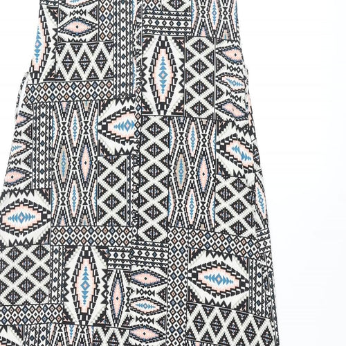 Dorothy Perkins Womens Multicoloured Geometric Polyester Maxi Size 12 Scoop Neck Pullover