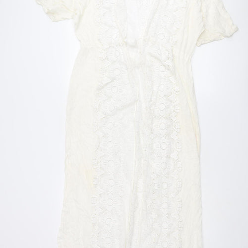 SMF Womens Ivory Viscose Cover Up Size 10 - Lace