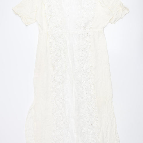 SMF Womens Ivory Viscose Cover Up Size 10 - Lace