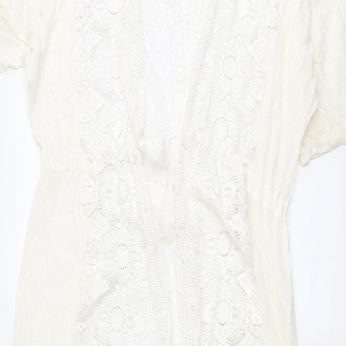 SMF Womens Ivory Viscose Cover Up Size 10 - Lace