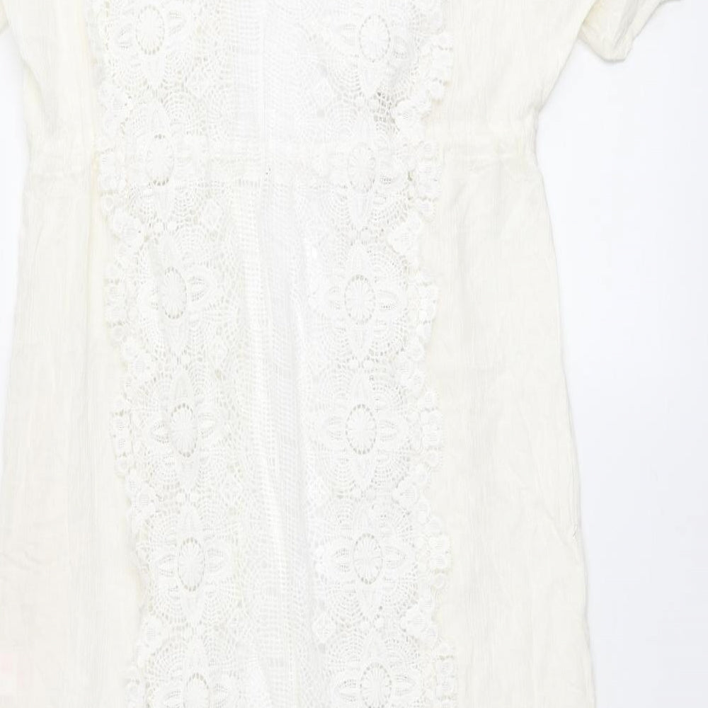 SMF Womens Ivory Viscose Cover Up Size 10 - Lace