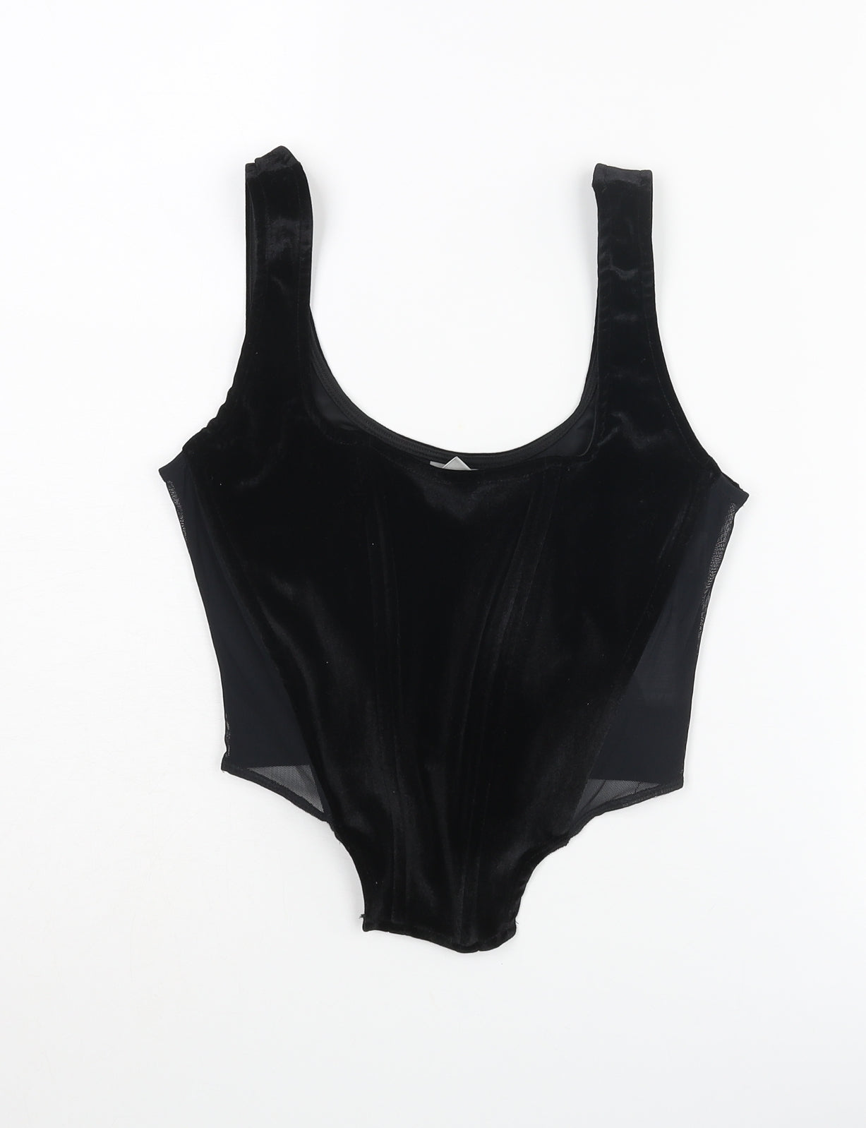 ASOS Womens Black Polyester Cropped Tank Size 10 Scoop Neck