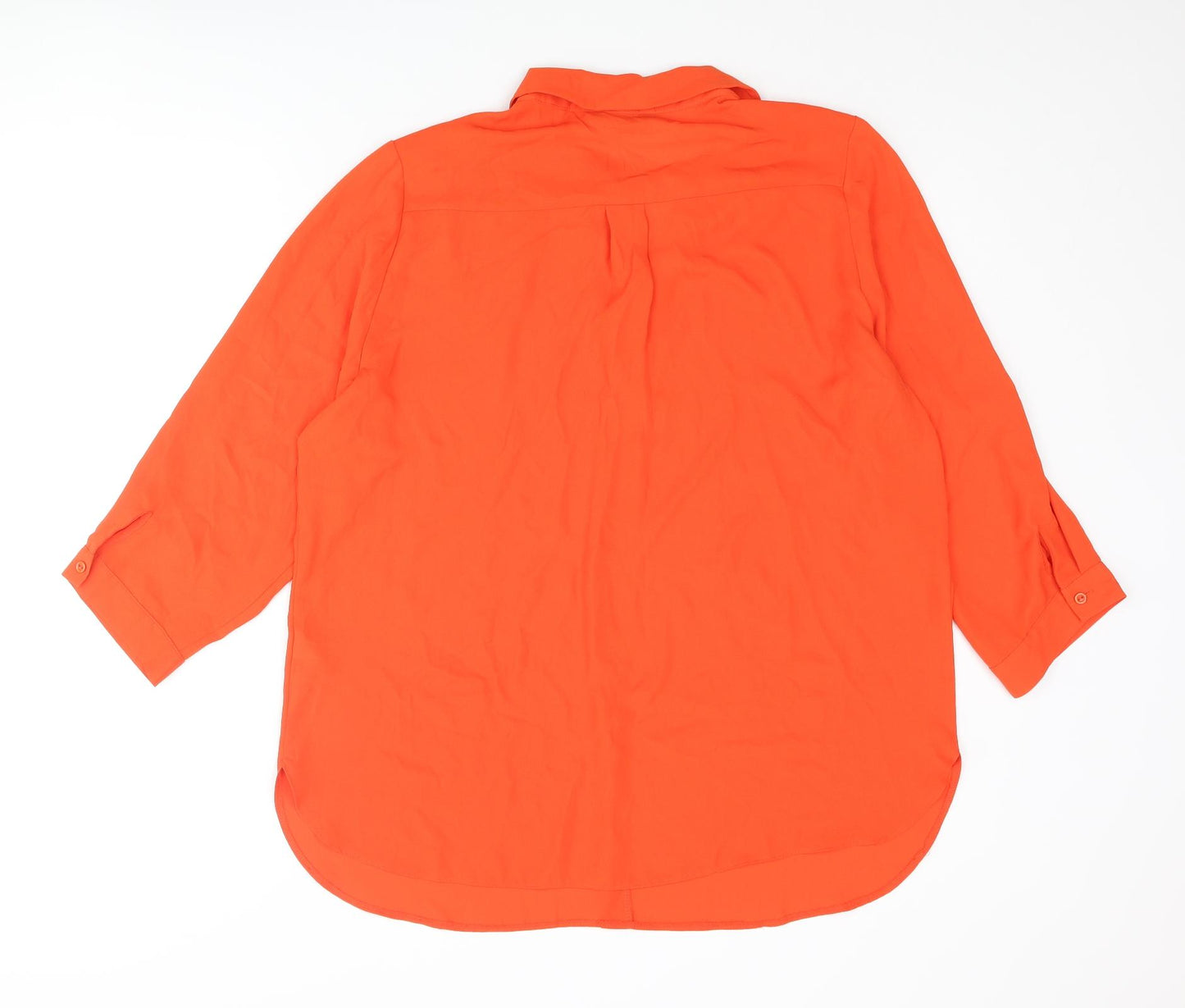 Dorothy Perkins Womens Orange Polyester Basic Blouse Size 16 Collared