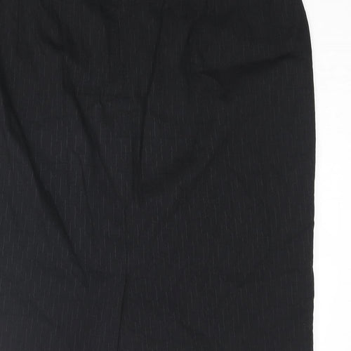 Jigsaw Womens Black Cotton Straight & Pencil Skirt Size 14 Zip