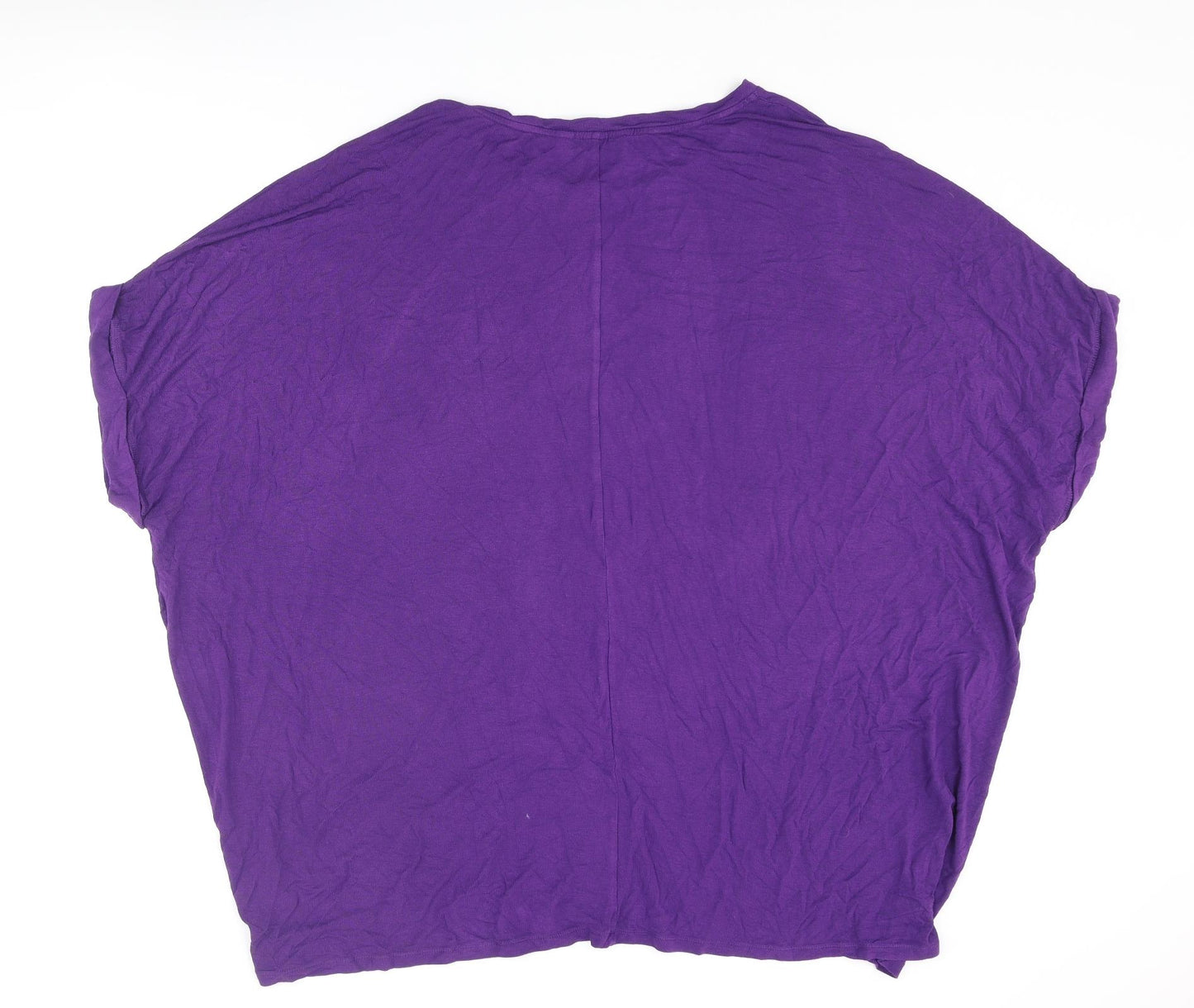 Evans Womens Purple Viscose Basic T-Shirt Size 22 Round Neck - Size 22-24