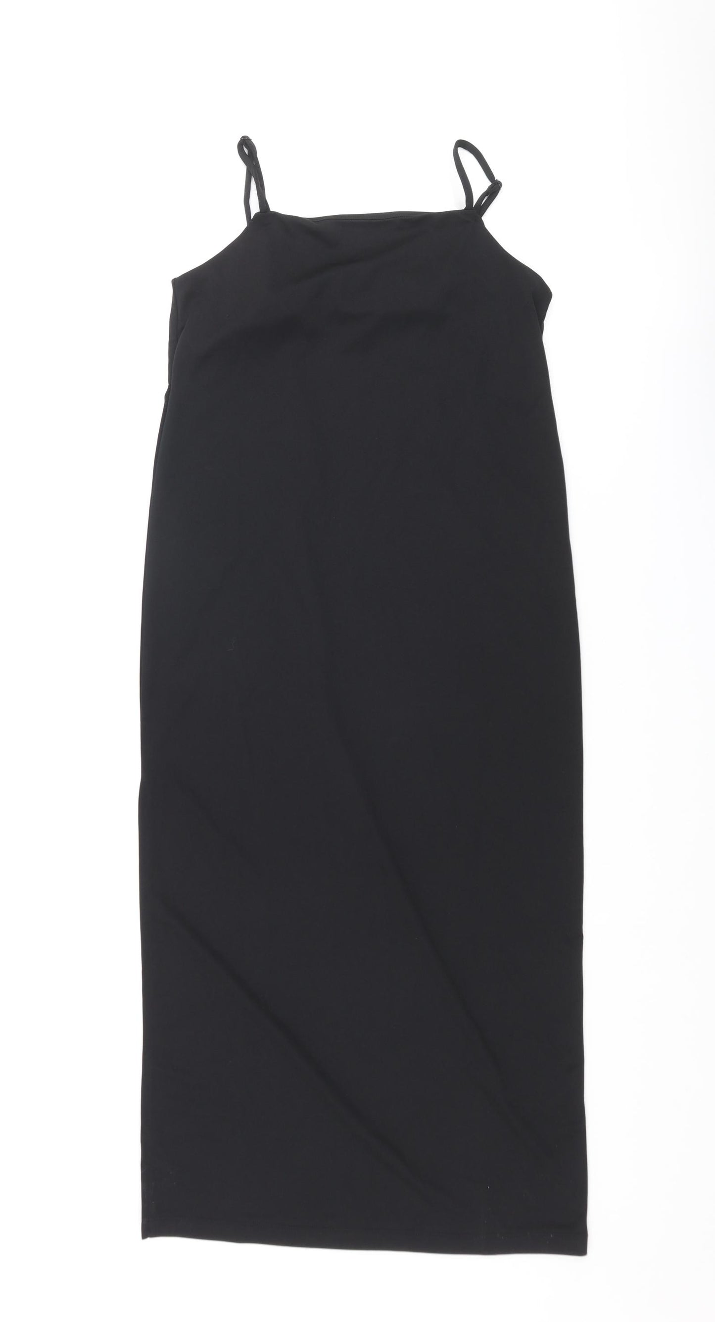 H&M Womens Black Polyester Tank Dress Size XS Square Neck Pullover