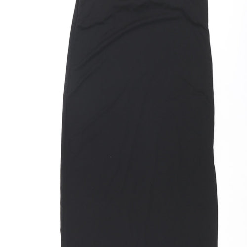H&M Womens Black Polyester Tank Dress Size XS Square Neck Pullover