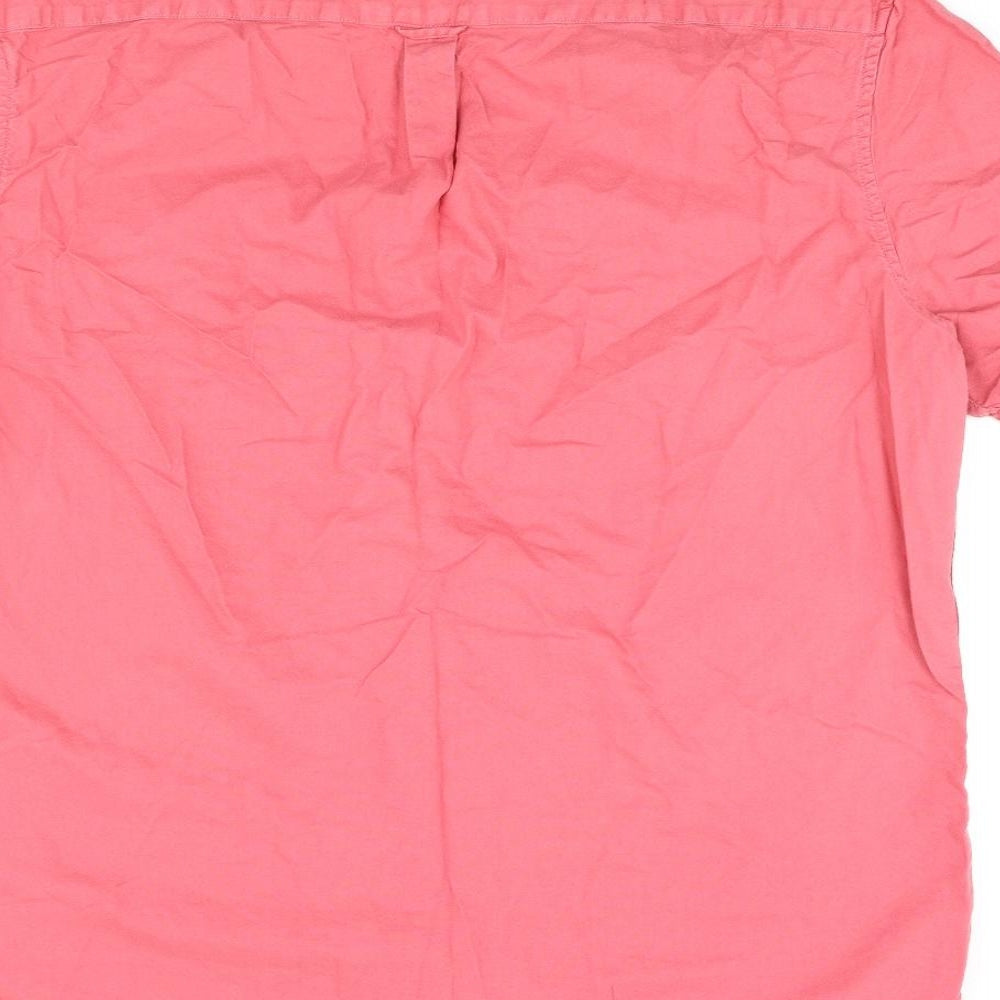 Marks and Spencer Mens Pink Cotton Button-Up Size XL Collared Button