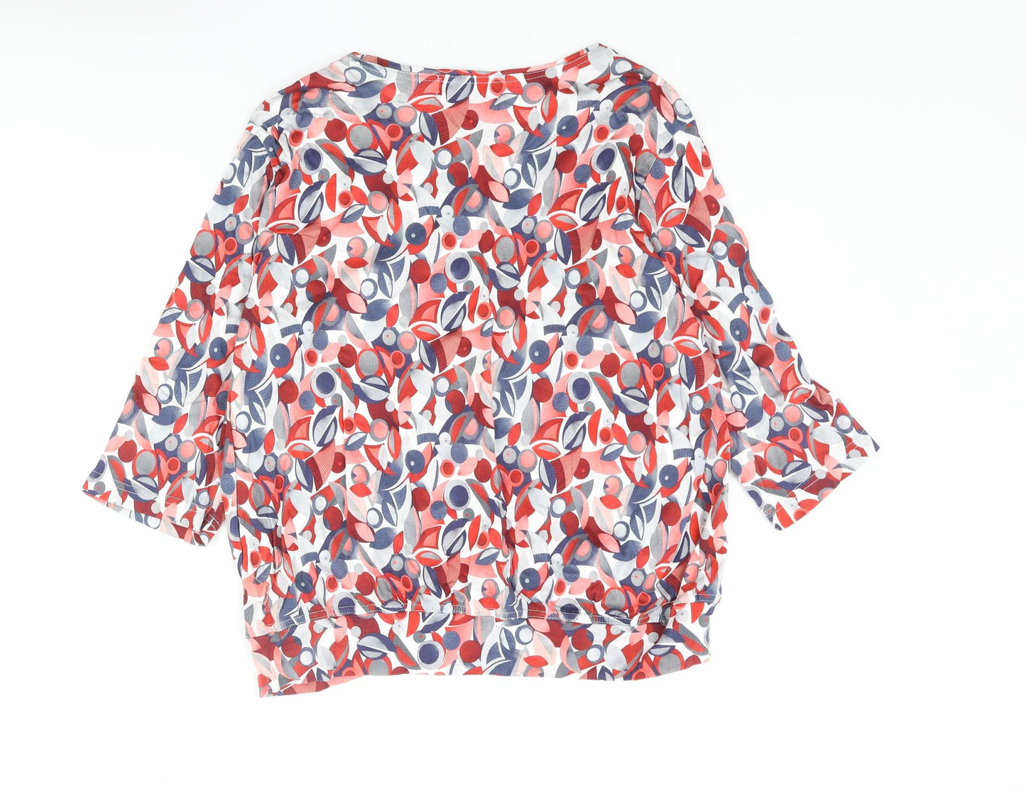 Country Collection Womens Multicoloured Geometric Cotton Basic T-Shirt Size 18 Round Neck