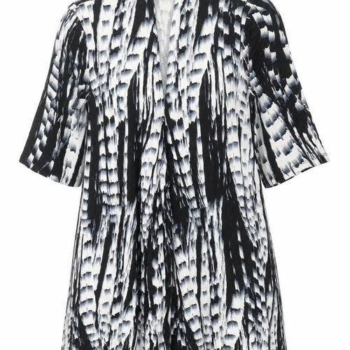 179 Mason Womens Black Geometric Viscose Tunic Blouse Size S V-Neck