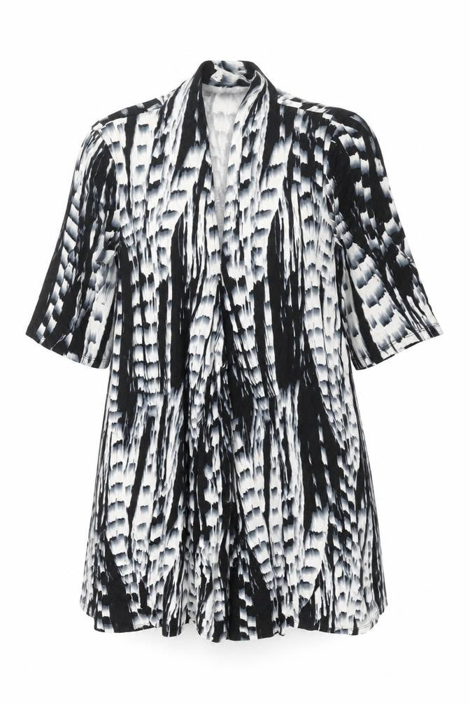 179 Mason Womens Black Geometric Viscose Tunic Blouse Size S V-Neck
