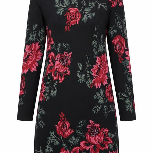 Monsoon Womens Multicoloured Floral Cotton Shirt Dress Size S Boat Neck Pullover