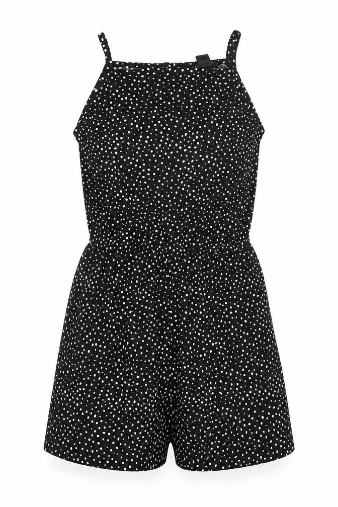 New Look Girls Black Geometric Polyester Playsuit One-Piece Size 9 Years L3 in Button