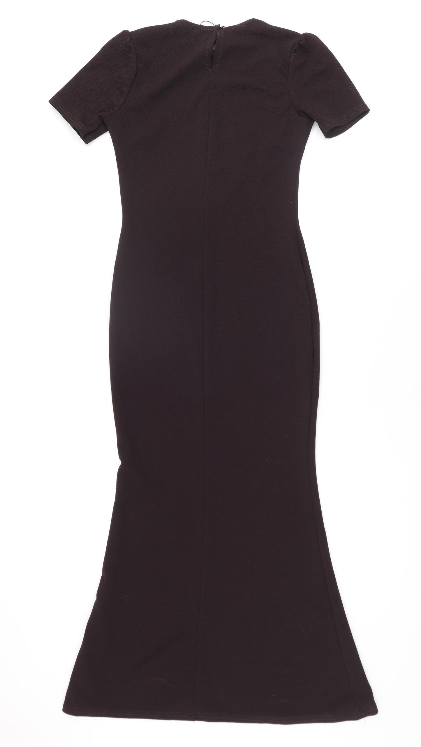 Nasty Gal Womens Brown Polyester Mermaid Size 6 Crew Neck Button