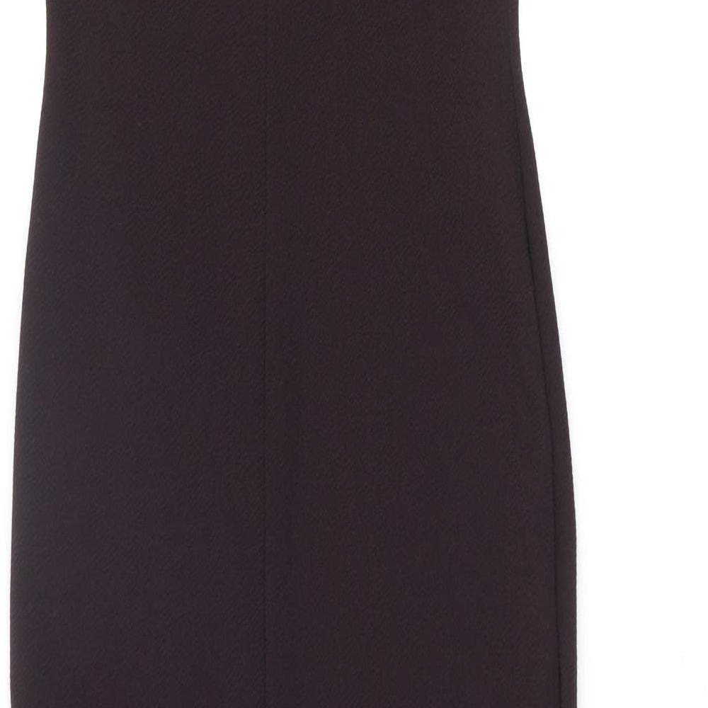 Nasty Gal Womens Brown Polyester Mermaid Size 6 Crew Neck Button