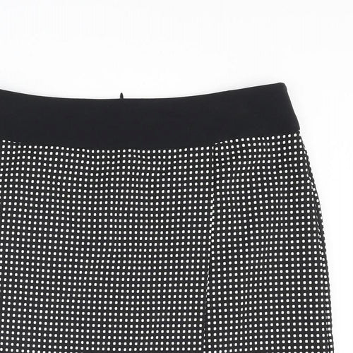 NEXT Womens Black Geometric Polyester A-Line Skirt Size 14 Zip