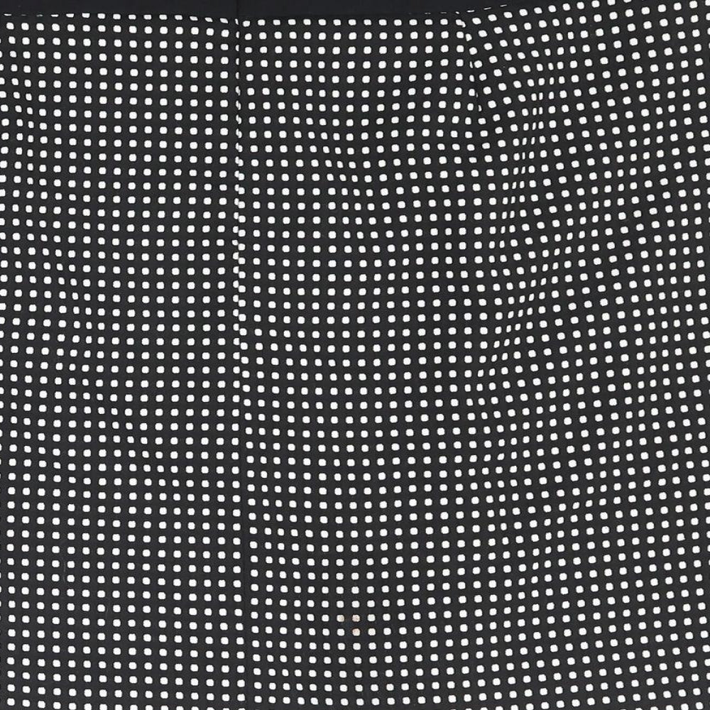 NEXT Womens Black Geometric Polyester A-Line Skirt Size 14 Zip