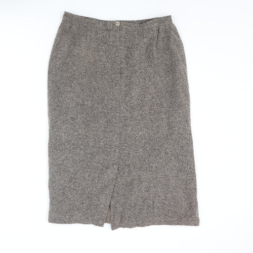 Eastex Womens Beige Wool A-Line Skirt Size 16 Zip